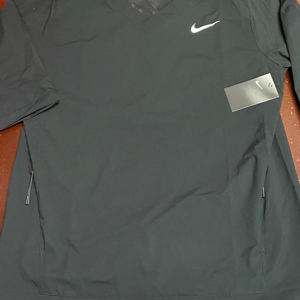 Nike Mens Gray Baseball 3/4 Sleeve V Neck Activewear Pullover T Shirt Size L